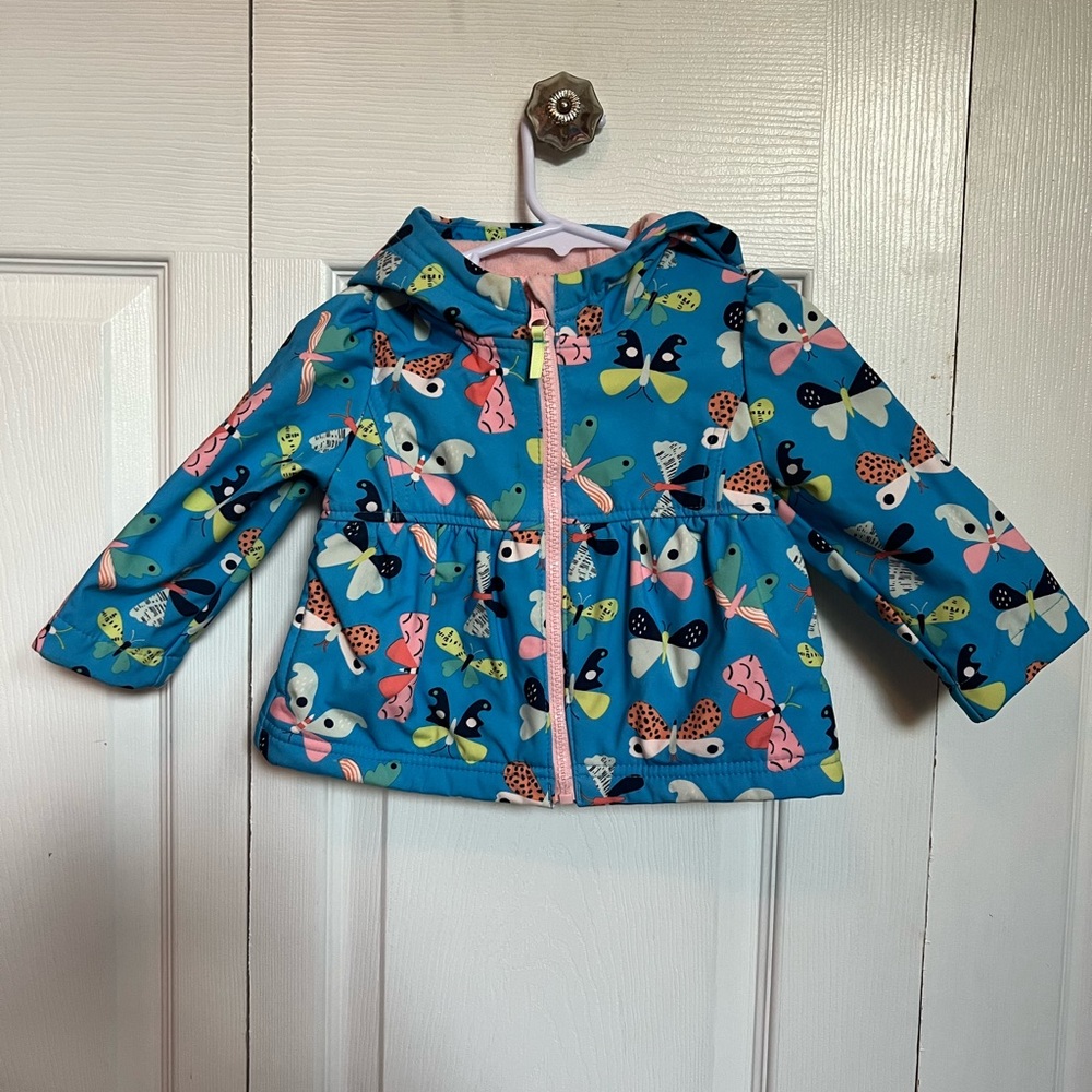 Toddler girl fleece lined rain jacket